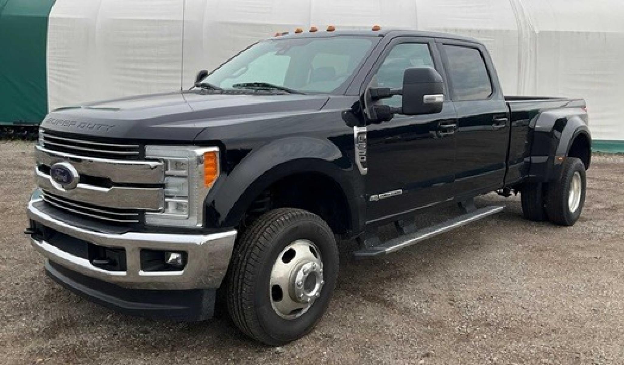 2017 Black /Black Ford F-350 SD Lariat Crew Cab Long Bed DRW 4WD (1FT8W3DT1HE) with an 6.7L V8 OHV 16V DIESEL engine, 6A transmission, located at 1725 US-68 N, Bellefontaine, OH, 43311, (937) 592-5466, 40.387783, -83.752388 - Photo #0