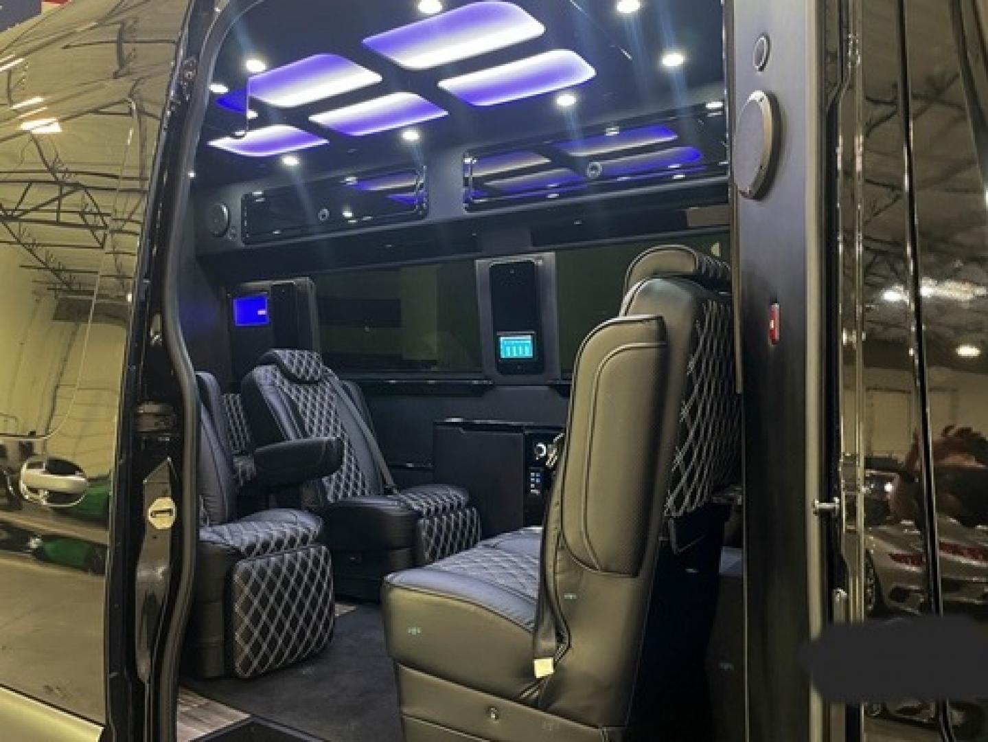 2023 /Black Mercedes-Benz Sprinter 3500 with an V8 engine, Automatic transmission, 0.000000, 0.000000 - 2023 MB Sprinter Midwest Luxury Cruiser 170” 3500, Black/Black Lth Int. Captain Seats w/Heat & Massage, 2, Power Leg Lifts, 2 LED TV’s, Rear Facing Seats w/hands free intercom, Wireless Internet Router, Apple TV, Maybach Lighted Ceiling Panel, LED Lighting, Folding Lap Top Tables, Heat/AC, Wind - Photo#18