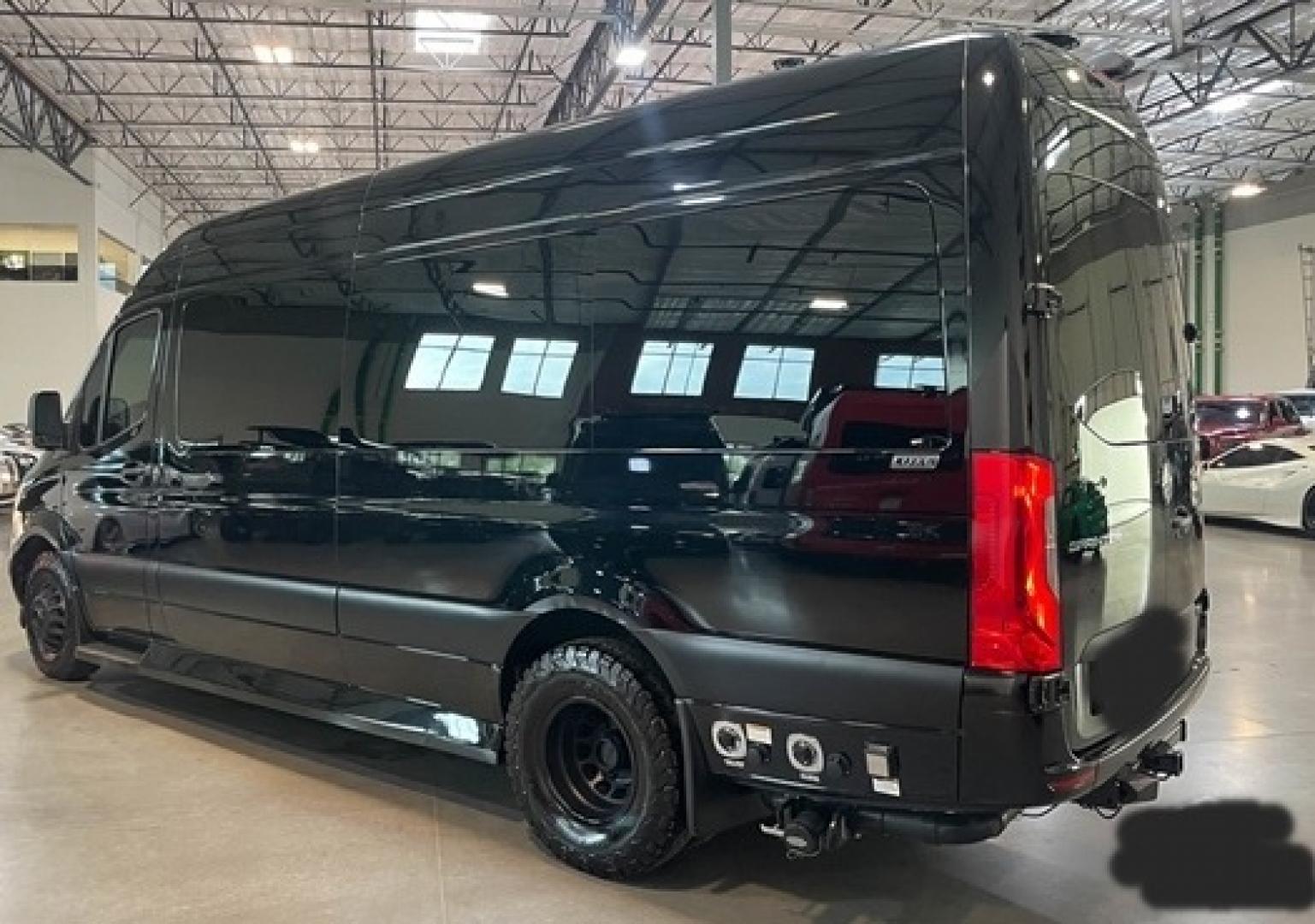 2023 /Black Mercedes-Benz Sprinter 3500 with an V8 engine, Automatic transmission, 0.000000, 0.000000 - 2023 MB Sprinter Midwest Luxury Cruiser 170” 3500, Black/Black Lth Int. Captain Seats w/Heat & Massage, 2, Power Leg Lifts, 2 LED TV’s, Rear Facing Seats w/hands free intercom, Wireless Internet Router, Apple TV, Maybach Lighted Ceiling Panel, LED Lighting, Folding Lap Top Tables, Heat/AC, Wind - Photo#1