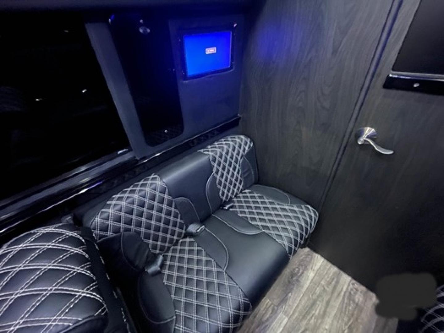 2023 /Black Mercedes-Benz Sprinter 3500 with an V8 engine, Automatic transmission, 0.000000, 0.000000 - 2023 MB Sprinter Midwest Luxury Cruiser 170” 3500, Black/Black Lth Int. Captain Seats w/Heat & Massage, 2, Power Leg Lifts, 2 LED TV’s, Rear Facing Seats w/hands free intercom, Wireless Internet Router, Apple TV, Maybach Lighted Ceiling Panel, LED Lighting, Folding Lap Top Tables, Heat/AC, Wind - Photo#21