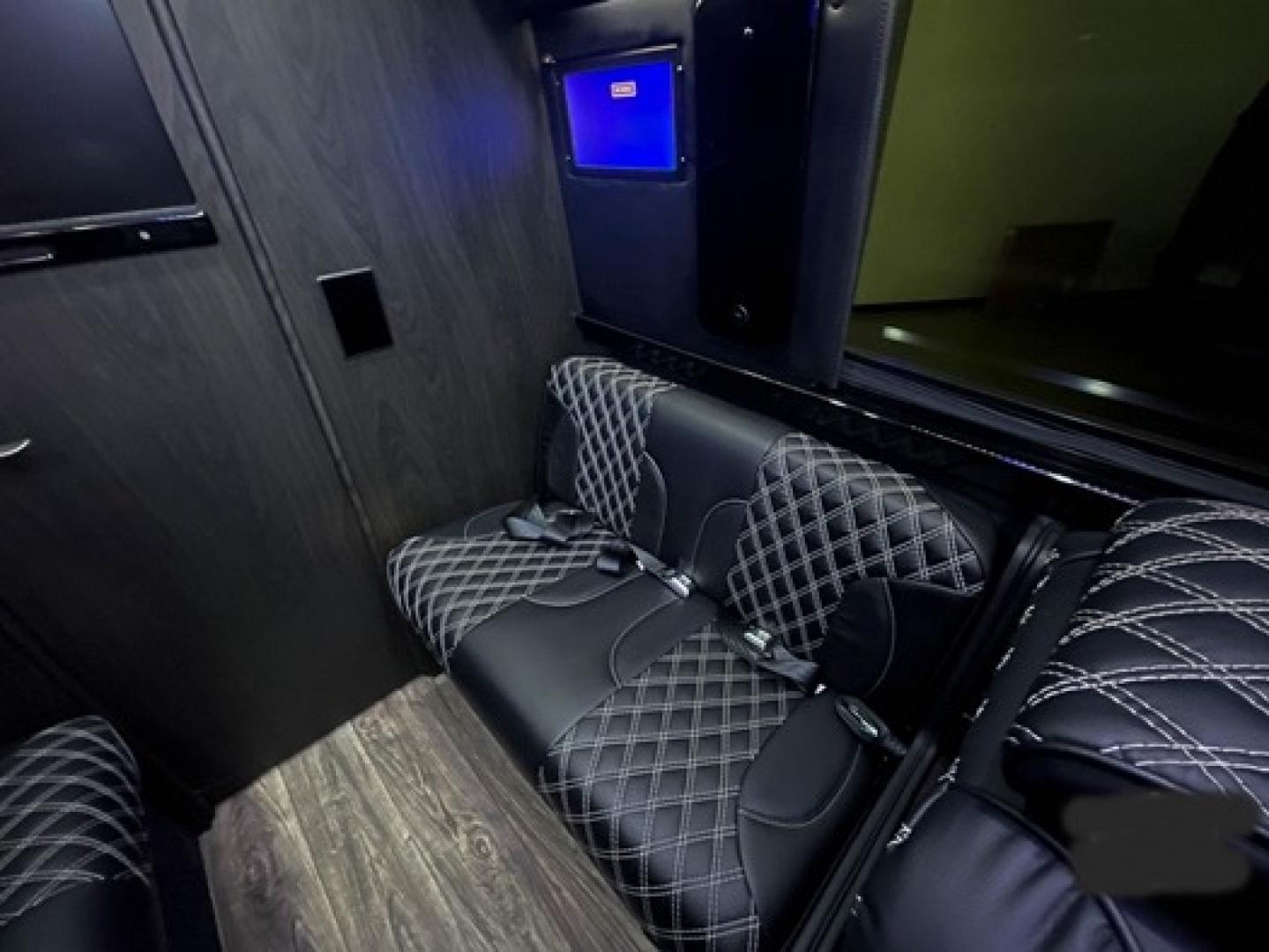 2023 /Black Mercedes-Benz Sprinter 3500 with an V8 engine, Automatic transmission, 0.000000, 0.000000 - 2023 MB Sprinter Midwest Luxury Cruiser 170” 3500, Black/Black Lth Int. Captain Seats w/Heat & Massage, 2, Power Leg Lifts, 2 LED TV’s, Rear Facing Seats w/hands free intercom, Wireless Internet Router, Apple TV, Maybach Lighted Ceiling Panel, LED Lighting, Folding Lap Top Tables, Heat/AC, Wind - Photo#22