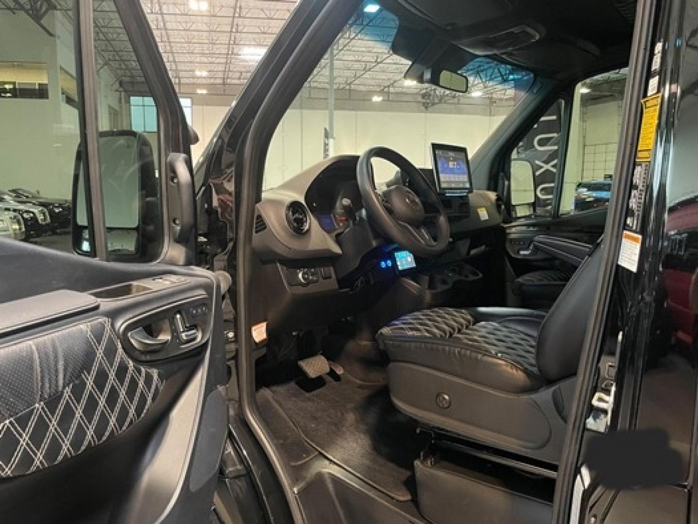 2023 /Black Mercedes-Benz Sprinter 3500 with an V8 engine, Automatic transmission, 0.000000, 0.000000 - 2023 MB Sprinter Midwest Luxury Cruiser 170” 3500, Black/Black Lth Int. Captain Seats w/Heat & Massage, 2, Power Leg Lifts, 2 LED TV’s, Rear Facing Seats w/hands free intercom, Wireless Internet Router, Apple TV, Maybach Lighted Ceiling Panel, LED Lighting, Folding Lap Top Tables, Heat/AC, Wind - Photo#6