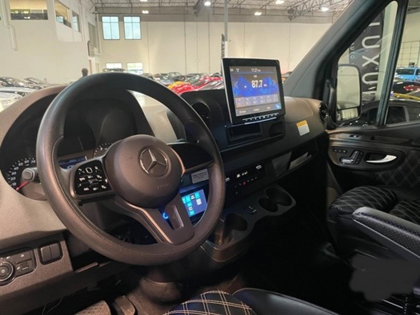 2023 /Black Mercedes-Benz Sprinter 3500 with an V8 engine, Automatic transmission, 0.000000, 0.000000 - 2023 MB Sprinter Midwest Luxury Cruiser 170” 3500, Black/Black Lth Int. Captain Seats w/Heat & Massage, 2, Power Leg Lifts, 2 LED TV’s, Rear Facing Seats w/hands free intercom, Wireless Internet Router, Apple TV, Maybach Lighted Ceiling Panel, LED Lighting, Folding Lap Top Tables, Heat/AC, Wind - Photo#8