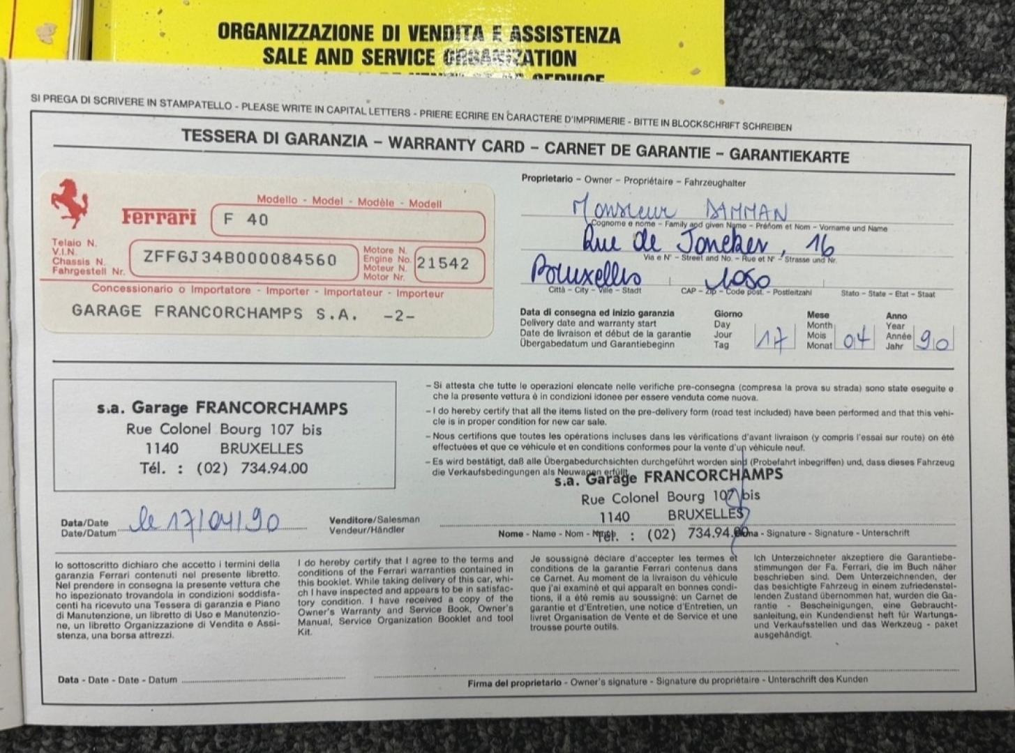 1990 Red Ferrari F40 , 0.000000, 0.000000 - 1990 Ferrari F40 1990 delivered as new in France 1992 delivered to 2nd owner in Japan from France. 2003 current owner All service record from present owner All repaint for refresh perfect skill Exchanged new cutch and master last month, was reupholstered both of the seat new fabric and spong - Photo#23