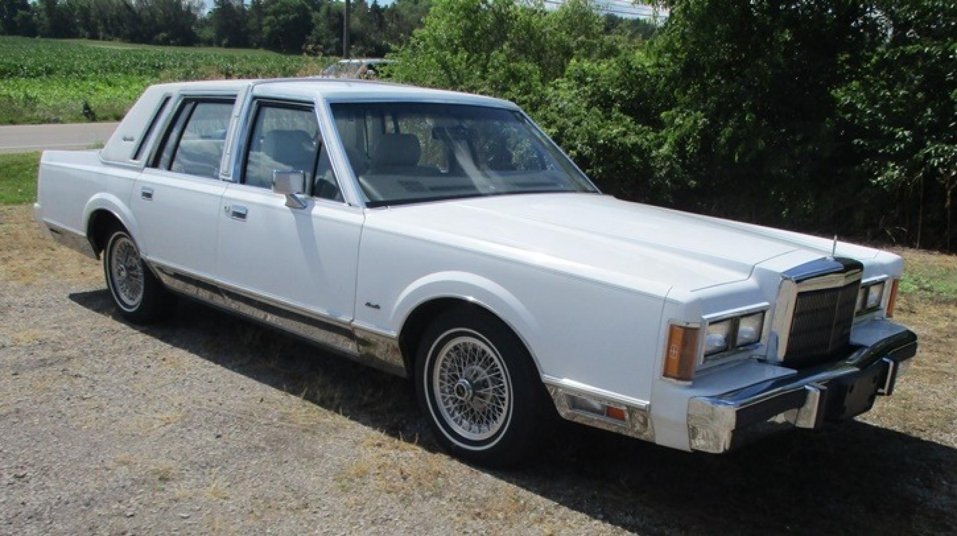 1989 White /White Lincoln Town Car (1LNBM82F7KY) with an V8 engine, Automatic transmission, located at 1725 US-68 N, Bellefontaine, OH, 43311, (937) 592-5466, 40.387783, -83.752388 - 1989 LINCOLN LUXURY TOWN CAR 5.0L V8, AUTO, Landau Top w/Coach Lights, White/White Leather Int., AM/FM/CASS, Opera Windows, Auto Lighting Power Antenna, PW, PL, Power Deck Release, Tilt Steering, Fingertip Speed Control, Alum Wire Wheels. Loaded with extras - Photo#3