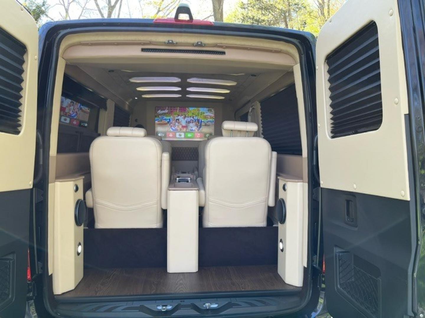 2023 Blue /Sand Mercedes-Benz Sprinter (W1W4NBVY6PT) , 0.000000, 0.000000 - 2023 MERCEDES SPRINTER 2500, 144”, 4X4 MAYBACH 6-passenger Blue /Sand Luxury leather interior, AM/FM, Apple 32” TV W/BOSE SOUND BAR W/BLUE TOOTH, Oak Riche Floor, Electric Partition, Power Door Step, AC/Heat w/ Under Vehicle Condenser, LED Ceiling Lighting, Backup Camera, - Photo#11