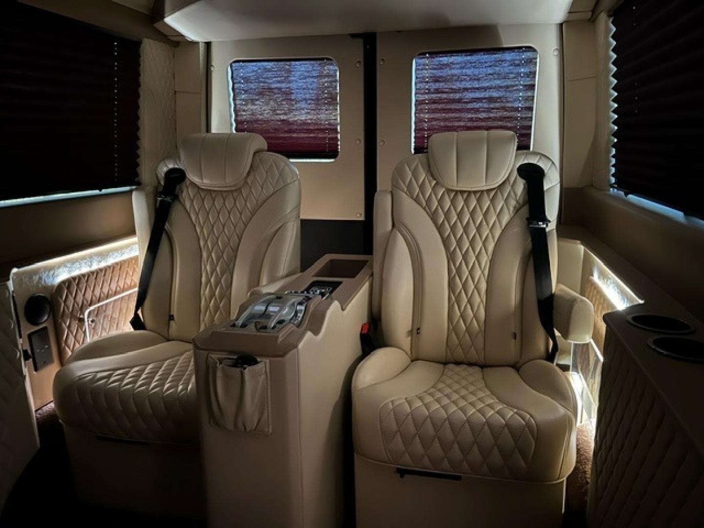 2023 Blue /Sand Mercedes-Benz Sprinter (W1W4NBVY6PT) , 0.000000, 0.000000 - 2023 MERCEDES SPRINTER 2500, 144”, 4X4 MAYBACH 6-passenger Blue /Sand Luxury leather interior, AM/FM, Apple 32” TV W/BOSE SOUND BAR W/BLUE TOOTH, Oak Riche Floor, Electric Partition, Power Door Step, AC/Heat w/ Under Vehicle Condenser, LED Ceiling Lighting, Backup Camera, - Photo#5