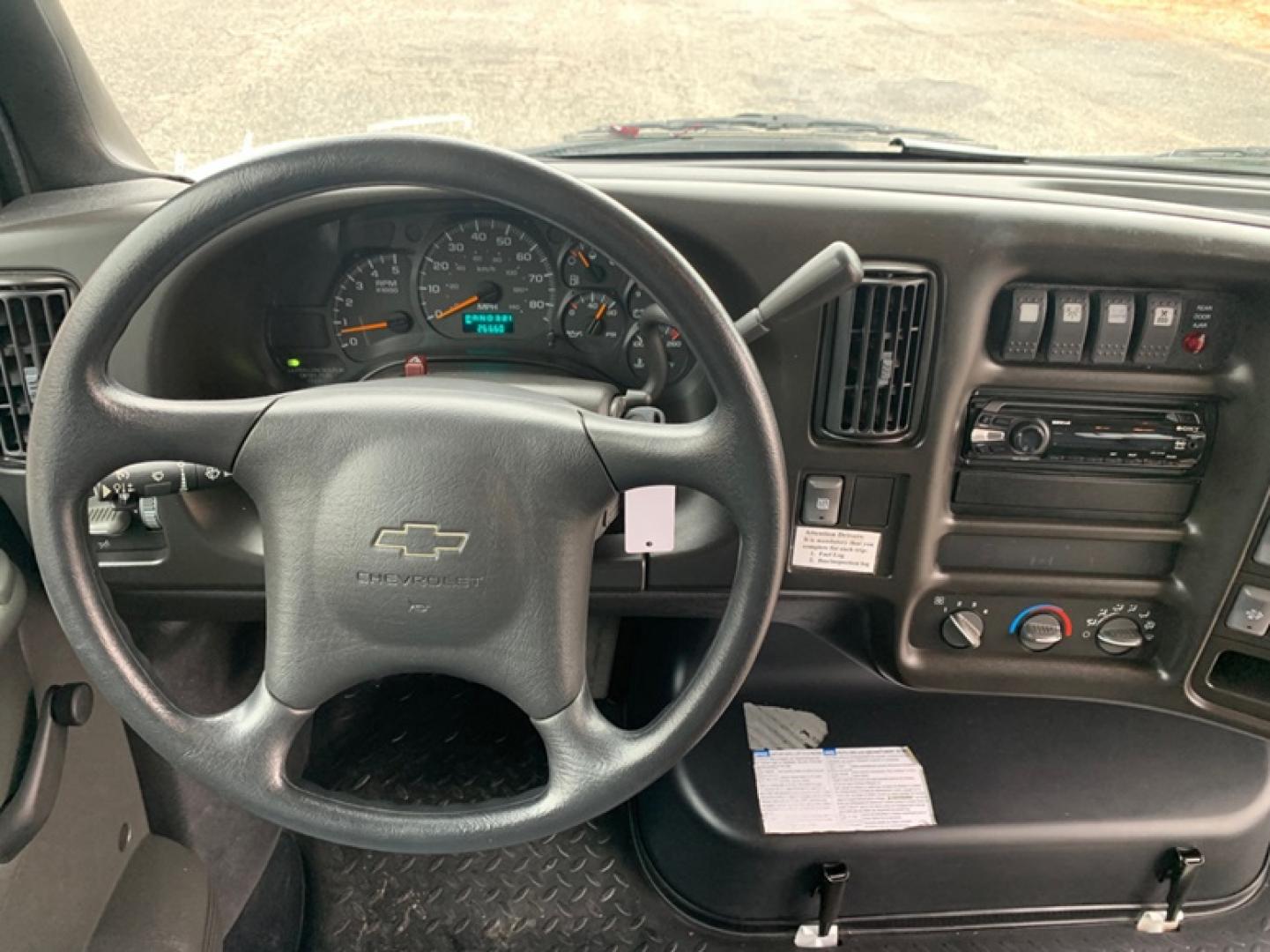 2009 White /Gray Chevrolet C4500 with an Diesel engine, Auto transmission, located at 1725 US-68 N, Bellefontaine, OH, 43311, (937) 592-5466, 40.387783, -83.752388 - 2009 Chevrolet C4500 Champion Conversion – 6.6L Duramax Diesel Engine, Allison Automatic Trans, 28 Passengers + Driver, High Back Reclining Seats, Retractable Seat Belts, Aisle Sliders, Electric Entrance Door, Overhead Luggage Racks, Reading Lights, Front & Rear A/C. Stainless Wheel Simulators 6 N - Photo#9