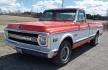 1970 Orange/White Chevrolet C10 with an 328 V8 engine, located at 1725 US-68 N, Bellefontaine, OH, 43311, (937) 592-5466, 40.387783, -83.752388 - 1970 CHEVROLET C10 CUSTOM ½ T Pick-up, High-performance “383 Stroker” V-8 w-headers Auto, Orange w-white Inserts, Black Lth Interior, custom wood steering wheel, PS, PB, Retro AM-FM-CD, gauges, dual exhaust, rally rims w-white letter tires, chrome bumpers & grille, Bed mat.	. Professionally wet - Photo#0